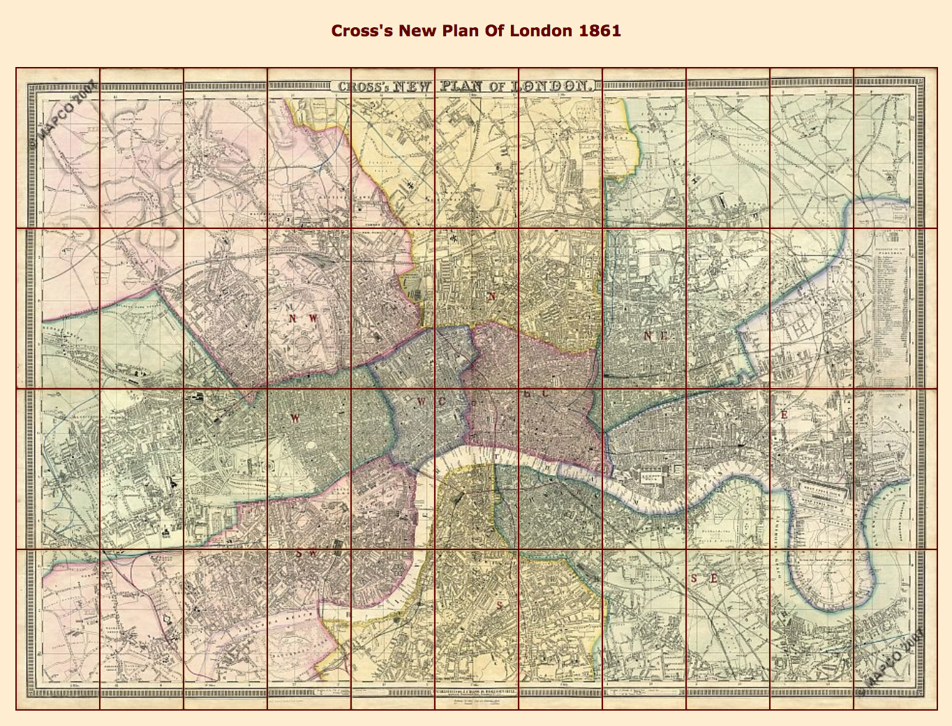 Map Of London 1861